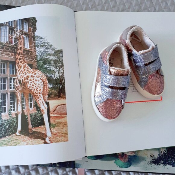 NWOT Zara Baby rose gold, gold & silver shiny glitter effect sneakers - Picture 7 of 15